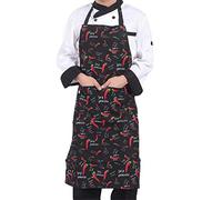 Perfect Flower Grembiule da barbecue e grembiule da cucina in qualità professionale, in 4 pezzi, con fascia per il collo regolabile, per uomini e donne, colore nero