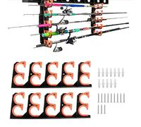 PERFECT LASER Supporti per canna da pesca e supporti da parete con 2 telai regolabili, contiene 10 canne da parete o da barca, portaoggetti per canne da pesca, organizer per canne da pesca di alta