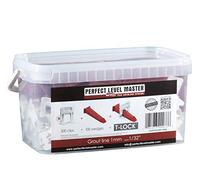 Perfect Level Master T-Lock - Sistema di livellamento per piastrelle da 1/32" (1 mm), set da 300 distanziatori e 100 cunei! Perfect Level Master Kit completo anti lippage