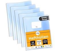 perfect line - 10 copertine per quaderni - 32 x 24 cm, vetro trasparente e extra resistente, copertina trasparente e in polipropilene riciclabile, resistente ai documenti