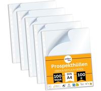 perfect line - 100 buste A4, aperte lateralmente e in alto (tipo L) - extra forti, senza acidi, resistenti ai documenti, resistenti agli strappi, Made in EU