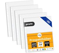 perfect line - 100 buste A4, extra forti (110 µ), granulate, prive di acidi, resistenti ai documenti, antistrappo, apertura superiore, buste trasparenti, Made in EU