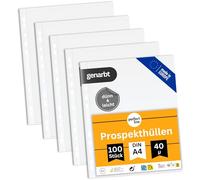 perfect line - 100 buste trasparenti DIN A4 - Fogli trasparenti in polipropilene ruvido - Spessore 40 μm - molto sottile, leggero, salvaspazio - adatto per documenti, privo di acidi