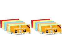 perfect line 100 Strisce divisori raccoglitori ad anelli A4, classificatori per documenti ufficio in cartone riciclato, Segna pagina Made in Germany, 5 colori, forati (Confezione da 2)