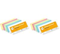 perfect line 100 Strisce divisori raccoglitori ad anelli A4, classificatori per documenti ufficio in cartone riciclato, Segna pagina Made in Germany, 5 colori, forati (Confezione da 2)