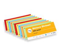 perfect line 200 Strisce divisori raccoglitori ad anelli A4, classificatori per documenti ufficio in cartone riciclato, Segna pagina Made in Germany, 5 colori, forati
