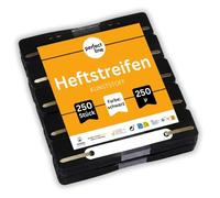 perfect line - 250 strisce (10 x 25 pezzi), nero, plastica riciclabile, Made in Germany