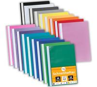 perfect line - 36 cartelline DIN A4 in PP - 18 colori per 2 pezzi - coperchio trasparente, rilegatura commerciale, plastica riciclabile - senza acidi