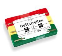 perfect line • 75 strisce per quaderni PP (3 x 25), plastica riciclabile, MADE IN GERMANY (verde, giallo, rosso)