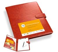 perfect line - Cartella portadocumenti DIN A4 con chiusura magnetica - realizzata in pelle sintetica resistente con elegante effetto pelle - Cartella business Premium (1 cartella - Marrone)