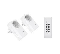 Perfect set prese radio, 2 prese radio, 1 telecomando radio, interno, 220-240 V 1100 watt, portata 30 m, bianco