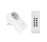 Perfect set prese radiocomandate, 1x presa radiocomandata, 1x radiocomando, interno, 220-240V 1100 watt, portata 30m, bianco
