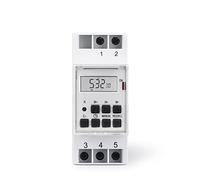 Perfect, timer digitale per guida DIN, IP20, 3500 watt, 10 programmi on/off ogni 1 minuto, bianco