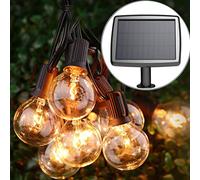 PERFECTDAY - Catena luminosa solare, infrangibile, luce a LED a energia solare, per esterni e ombrelloni, con 25 lampadine G40, 8,2 metri, luci impermeabili per cortile