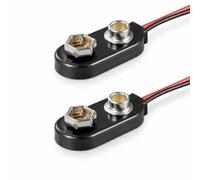 PerfectHD 2 x supporto batteria da 9 V | forma a I | estremità del cavo allentate | impermeabile | supporto batteria clip | 2 pezzi
