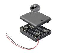 PerfectHD bhd-4 - Supporto batteria per 4 batterie AA Mignon con interruttore e estremità del cavo allentate, 1 pezzo, colore: Nero