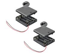 PerfectHD Portabatteria AA - 4 X AA Mignon - con interruttore on/off - 2 pezzi in un unico set - nero