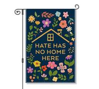 Perfectinsoy Hate Has No Home Here Garden Flag, Inclusive Equality Human Rights Yard Banner, Floral Political Diversity Kindness Yard Sign, Welcome Home Community Farmhouse Lawn Liberal Outdoor Decor