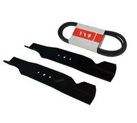 perfektGarten 2 coltelli High-Lift da 41 cm + cinghie trapezoidali, compatibili con trattorino MTD 742-0506 754-0363