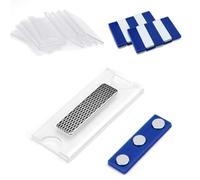 PERFETSELL 10 Pezzi Badge Magnetici, Badge Portanome Magnetico, Targhette Magnetiche Autoadesive per Bavero di Giacca, Camicia, Uniformi (Blu)