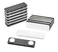 PERFETSELL 12 Pezzi Badge Magnetici Badge Portanome Magnetico Targhette Magnetiche Autoadesive per Bavero di Giacca, Camicia, Uniformi (Nero)