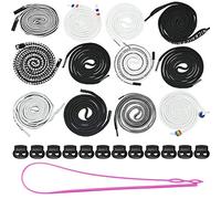 PERFETSELL 12 Pezzi Lacci di Ricambio Lacci per Pantaloni con 12 Ferma Cordoncino, Lacci Universale per Pantaloni da Jogging Kit di Lacci per Ricambio per Pantaloni, Pantaloni Sportivi con 1 Strumento