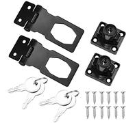 PERFETSELL 2 Pack 2.5 Pollici Lock Hasp Metal Door Bolt Latch Buckle con Lucchetto e Manopola a Rotazione Della Chiave Serrature a Chiave Chiusura Shed Door Bolt Latch per Porte/Armadi/Finestre