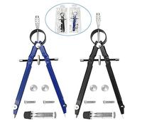 PERFETSELL 2 Pezzi Compasso di Precisione Compasso Professionale con Accessori di Ricambio Compasso Architetto Compassi per Tracciare per gli Gtudenti Insegnanti Artisti Architetti
