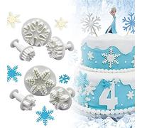 PERFETSELL 6 Pezzi Stampini Per Fondente Stampi per Fiocchi di Neve Taglierina per Fondente con 3 Dimensioni Fiocchi di Neve per Decorazioni Natalizie per Torte Fondenti
