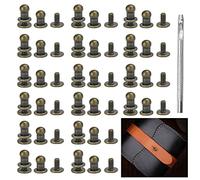 PERFETSELL 60 Pezzi Rivetti in Pelle Bronzo Rivetti Cavi Rotondi Rivetti in Pelle Rivetti in Metallo Accetta Viti per Bottoni per Borse Abbigliamento, Scarpe, Valigie