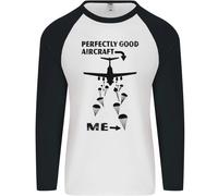 Perfettamente Buono Aerei Paracadutismo Divertente Uomo L/S Baseball T-Shirt
