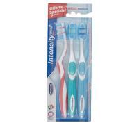 18pz PIAVE Spazzolino con pulisci lingua Intensity white setole medie col.assort