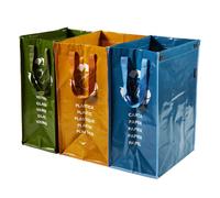 PERFETTO - 0468D - Set Ricicla Bag - 3 contenitori - misure assortite - verde-ocra-blu - Perfetto - 74164 - Conf. da 1 Pz. - 0468D