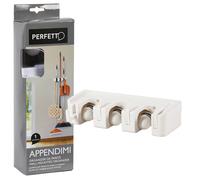 PERFETTO - 0545A - Appendi scope-attrezzi - 9,2x2,7x6,6 cm - 3 posti - Perfetto - 74110 - Conf. da 1 Pz. - 0545A