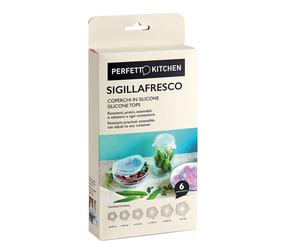 PERFETTO - 29013 - Coperchi in silicone Sigillafresco - Perfetto - set 6 pezzi - 89848 - Conf. da 1 Pz. - 29013