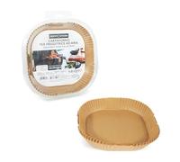 Perfetto Carta da Forno per Friggitrice ad Aria, 20x20x4,5 cm, Biodegradabile e Compostabile, Resistente fino a 200°C, 50 Pezzi