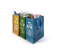 Perfetto Contenitore 3 Scomparti Ricicla Bag, 22 + 26 + 20 x 35 x 49 cm
