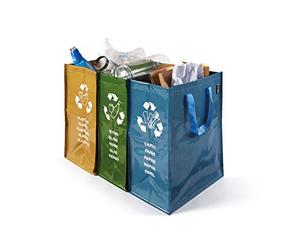 Perfetto Contenitore 3 Scomparti Ricicla Bag, 22 + 26 + 20 x 35 x 49 cm