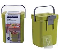 Perfetto Gino pattumiera rifiuti organici/umido 5 lt, muschio GINO pattumiera rifiuti organici/umido 5 lt, muschio