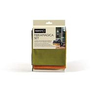 Perfetto Microset Set 3 Pezzi Panni Microfibra, Tessuto, Zucca/Grigio/Petrolio, 40 x 35 x 0,5 cm