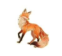 Perfetto regalo cartone animato dipinto Foxy olio goccia spilla pin per le donne amanti degli animali design carino lega pin accessorio moda gioielli eleganti, One Size, come descritto
