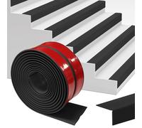 Perfil para Bordes de Escaleras Autoengluible 4M, 25x25mm Perfil Antideslizante para Escalones, antiscivolo, in PVC, per bordi delle scale, colore nero (60 mm)