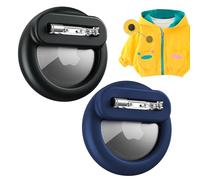 PerfiPro Apple Airtag Holder for Kids, custodia Airtag in silicone con spille da sicurezza, custodia GPS Tracker per bambini, anziani, vestiti nascosti, scarpe, zaino (nero + blu)