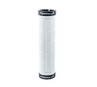 perfk 1 Paio di Manopole per Manubrio da Bicicletta con Impugnature Ergonomiche Antiscivolo, Chiusura Sicura, in Alluminio E Gomma Resistente, Assorbimento, Reticolo Bianco