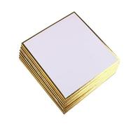 perfk 10 Pezzi di Carte Artistiche Vuote, Lavagne Shikishi Board, Presentano Lussuosi Bordi Dorati, Carta Washi Quadrata per Autografi di Eventi Anime, Incontri con Artisti, Calligrafia, 18 Cm x18 Cm