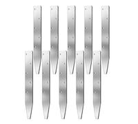 perfk 10 picchetti piatti in acciaio per casseforme in calcestruzzo con fori per chiodi, facili da installare, professionali, picchetti in calcestruzzo, 15.7inch