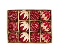 perfk 12 palline di Natale, decorazioni per l'albero di Natale, pendenti con ciondoli, per feste in giardino, centro commerciale, forniture per