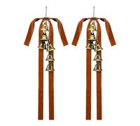perfk 2 pezzi di campane di Natale dal design vintage con fiocco, decorazioni natalizie, ghirlande per porte, scale, porte, banchetti e riunioni di famiglia