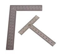 perfk 2 pezzi di righello in metallo in acciaio inossidabile, strumento di disegno, strumento di misurazione portatile a forma di T da 90 gradi, per ufficio