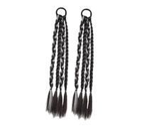 perfk 2 pezzi di trecce extension fai da te, coda di cavallo morbida ed elegante, treccia extension per capelli intrecciati per viaggi, feste, compleanno, Grigio